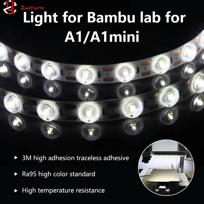 A1/A1 mini P1S/P1C X1/X1C Led Light Strip Fill light 24V Super Bright For Bambu Lab 3D Printer A1mini Pccessories