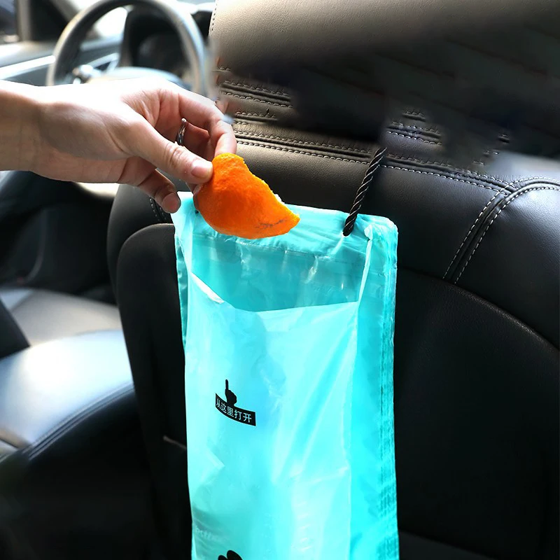 50PCS/bag Hanging Disposable Storage Cleaning Bag Hanging Car Garbage Bag Car Trash Can Garbage Bag For Car Interior Accessories