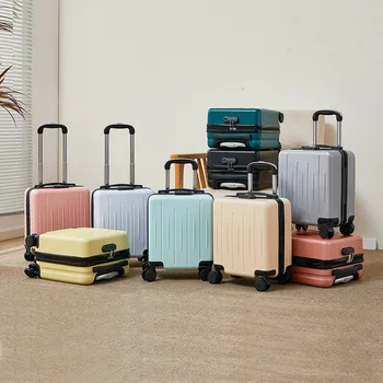 맞춤형 14 인치 패션 PC 트롤리 여행 가방 스피너, 작은 여행 가방, ABS 휴대 미니 탑승 케이스, 도매