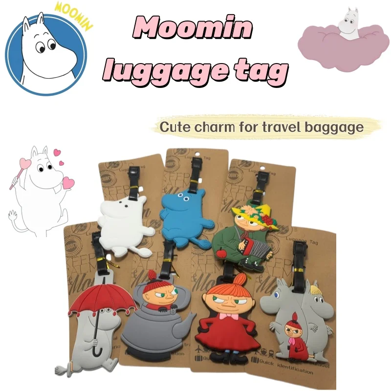 Moomin cartoon anime merchandise creative personality luggage tag Moomin family suitcase travel checked bag cute accessory