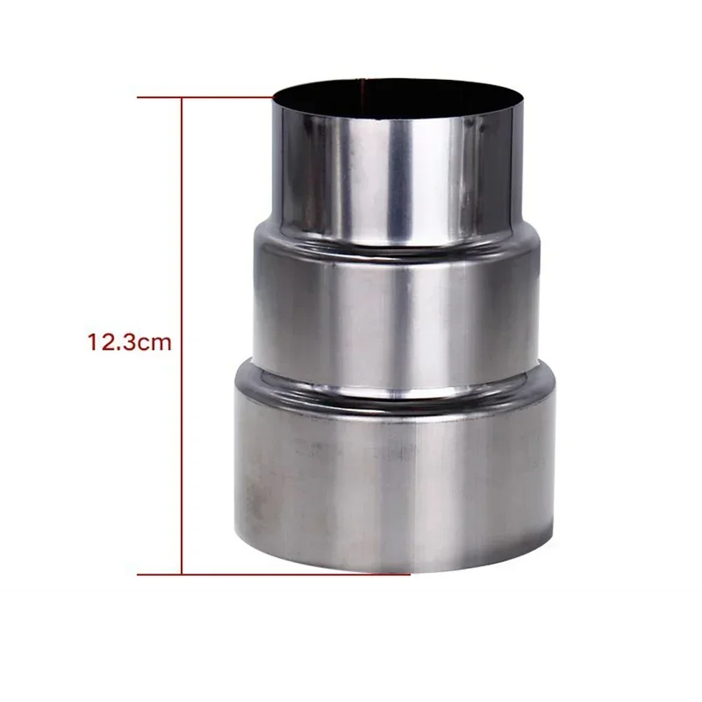 Exhaust Pipe Adapter Stainless Steel Flue Exhaust Pipe Reducing Joint Chimney Adaptor Flue Liner Reducer Tubing Connector