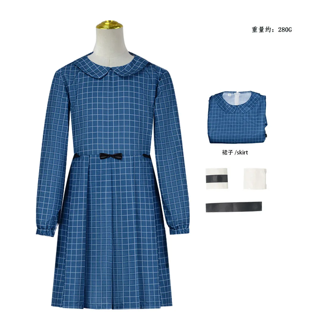 Orphan Esther Cosplay Costume pour femmes adultes, film d'horreur, robe bleue, uniforme de fête d'Halloween, tenues de jeu de bande dessinée