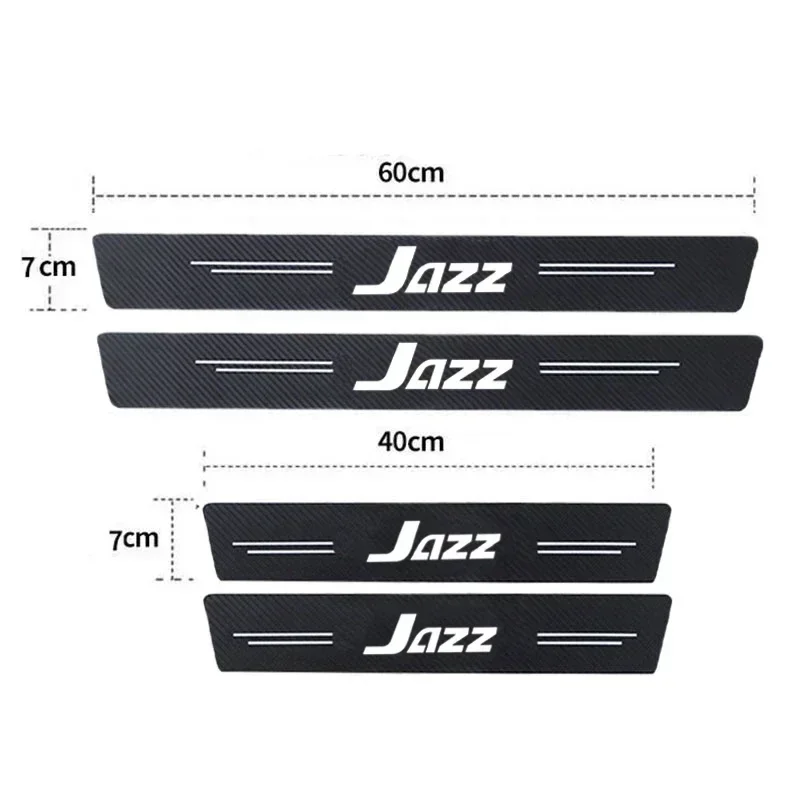 Luminous Car Threshold Door Pedal Strips for Honda Jazz  Logo Rear Trunk Sill Bumper Protector Sticker Anti-Scratch Guard Decals