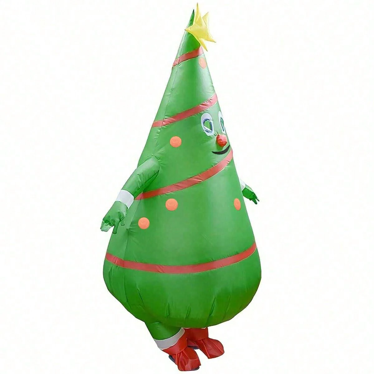 زي شجرة عيد الميلاد القابل للنفخ للبالغين، زي كامل الجسم، أزياء مضحكة فاخرة لعيد الميلاد والهالوين