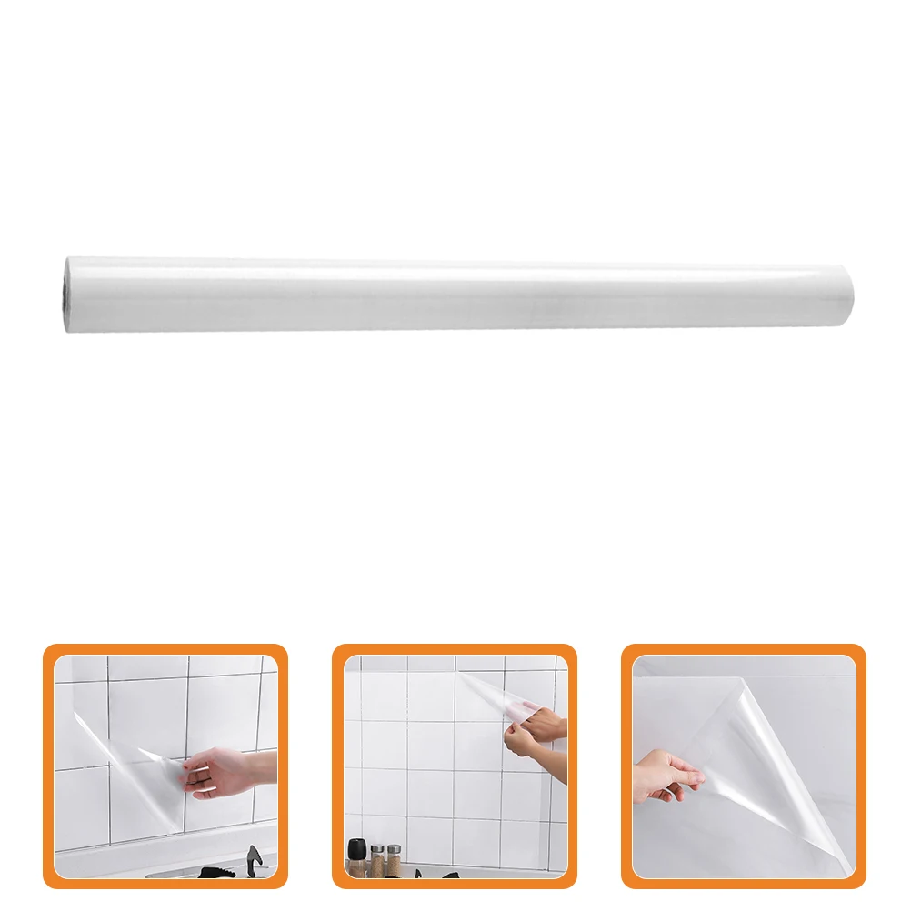 

1 Roll Transparent Oil Proof Wall Sticker Kitchen Wall Protector Easy Clean Oil-Proof Wallpaper Kitchen Backsplash Protector