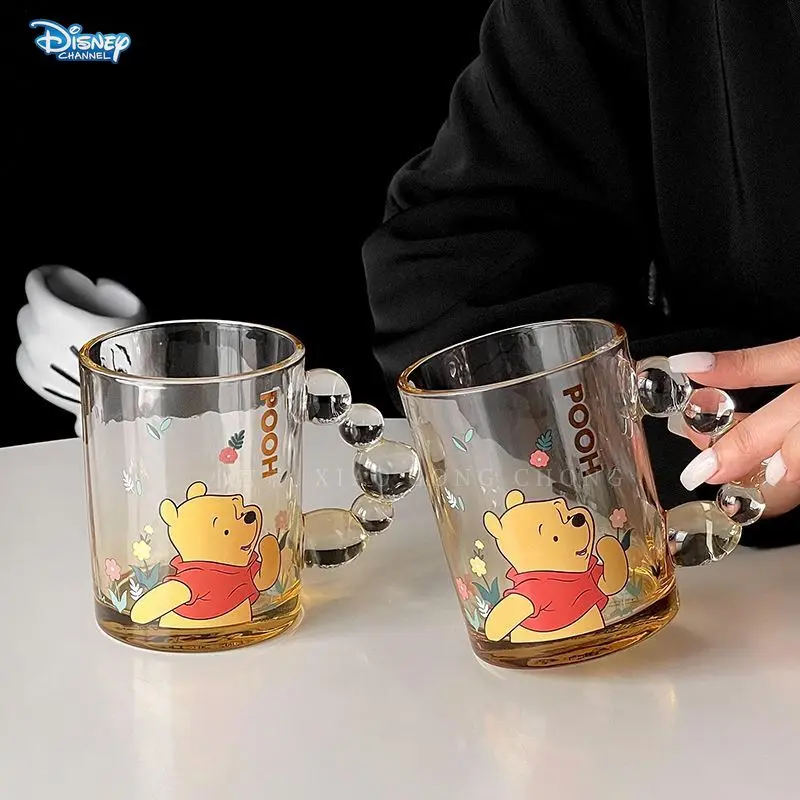 Disney Winnie the Pooh Mug Set Home Pooh Bear Glass Living Room Hospitality Mug Water Bottle Cartoon Coffee Mug Home Disney