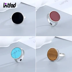 925 Sterling Zilveren Ring Natuursteen Zwarte Agaat Malachiet Korte Ontwerp Leuke Ring Fijn voor Mannen Vrouwen Partij Sieraden Gift