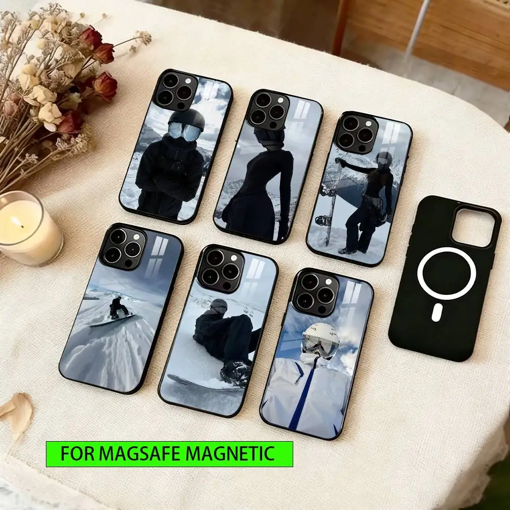 

Snow Monologue Phone Case For iPhone17,16,15,14,13,12,11 Plus,Pro Magnetic with Magsafe Wireless Charging