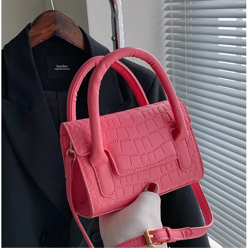 Handbag Shoulder Bag New Trend All-match Women's Bag Small Mini Square Bag Solid Color Art Design Women Aesthetic Crossbody Bag