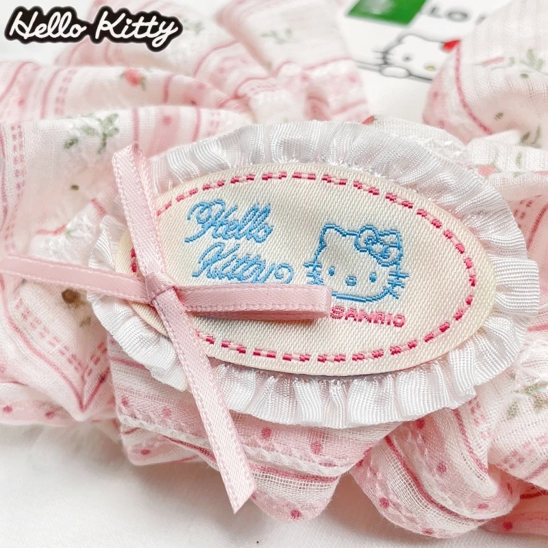 HelloKitty Sweet Floral Hair Tie, Korean-Style Fabric Scrunchie, Cute and Fresh Hair Accessory for Girls view 2