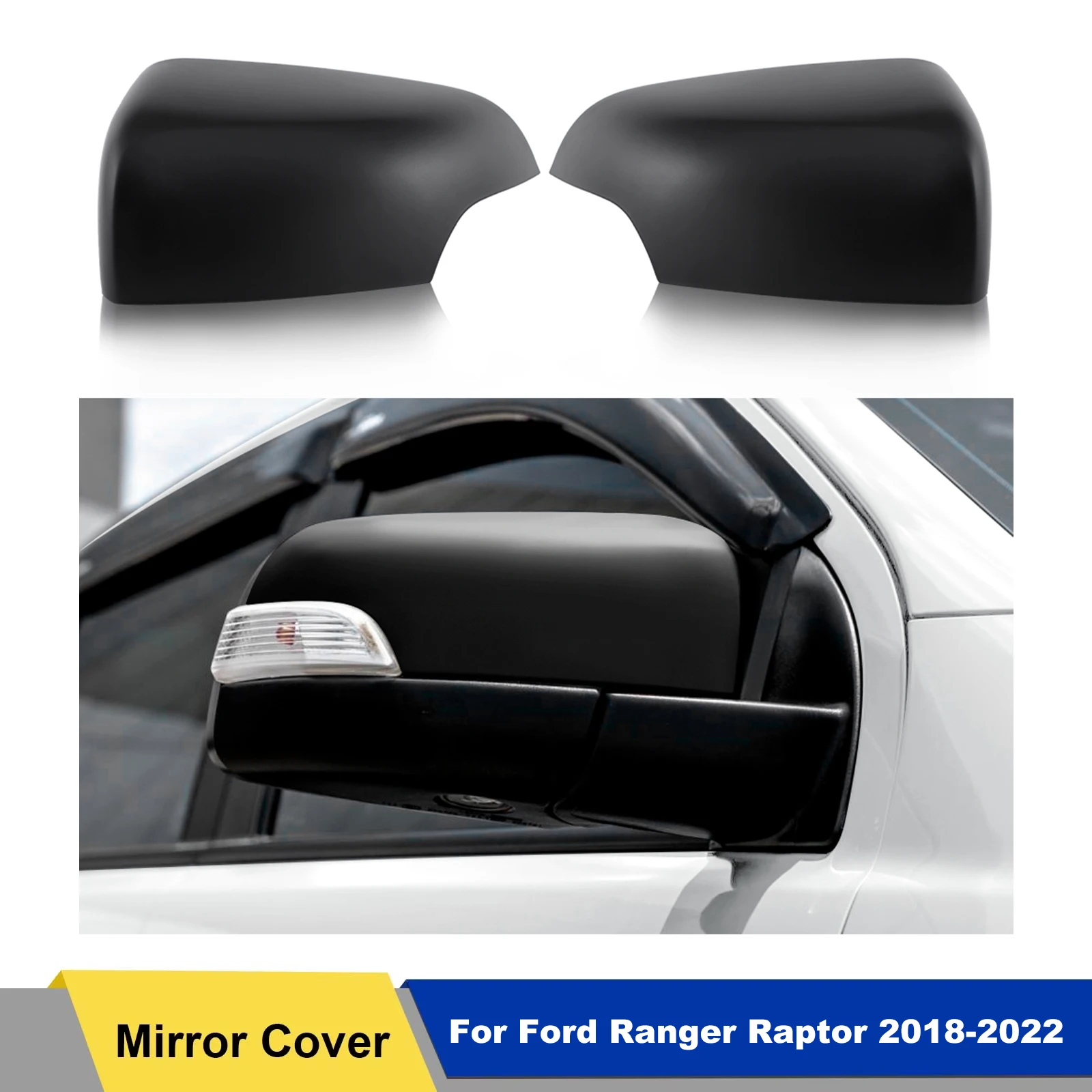 

Car Rearview Mirror Cover Exterior Accessories For Ford Ranger Raptor 2018-2022 ABS Door Side Mirror Shell Housing CapProtective