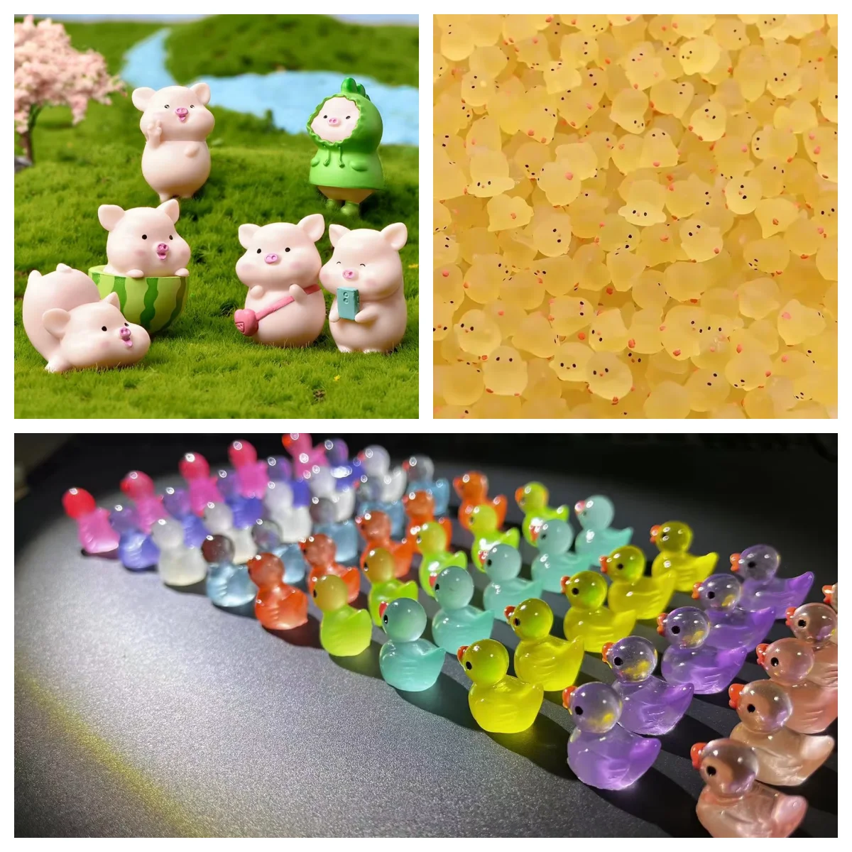 3-30PCS Cartoon blind bag small animal model toy accessories DIY resin fairy tale mini garden room decoration accessories gifts