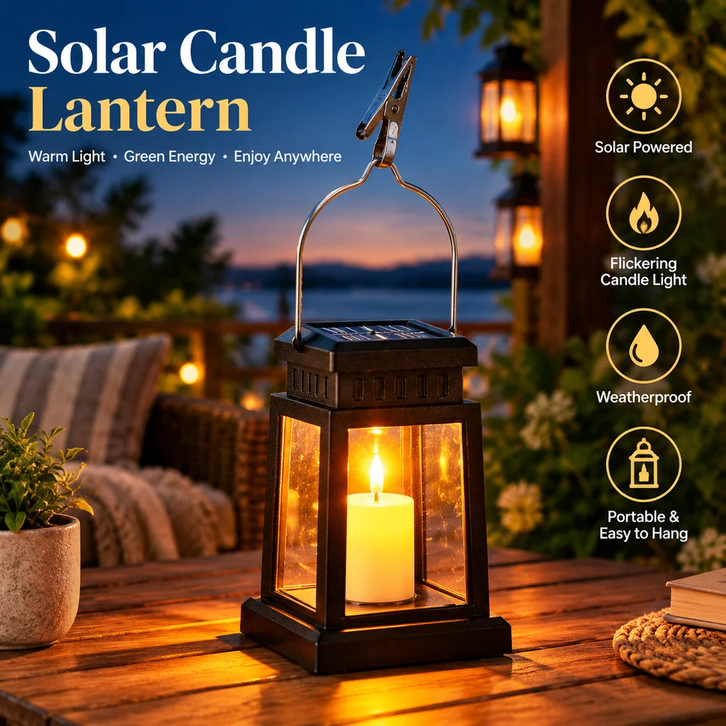 Retro Solar Palace Lantern Candle Light Outdoor Waterproof Landscape Decoration Solar Garden Lamp for Path Yard Patio Driveway