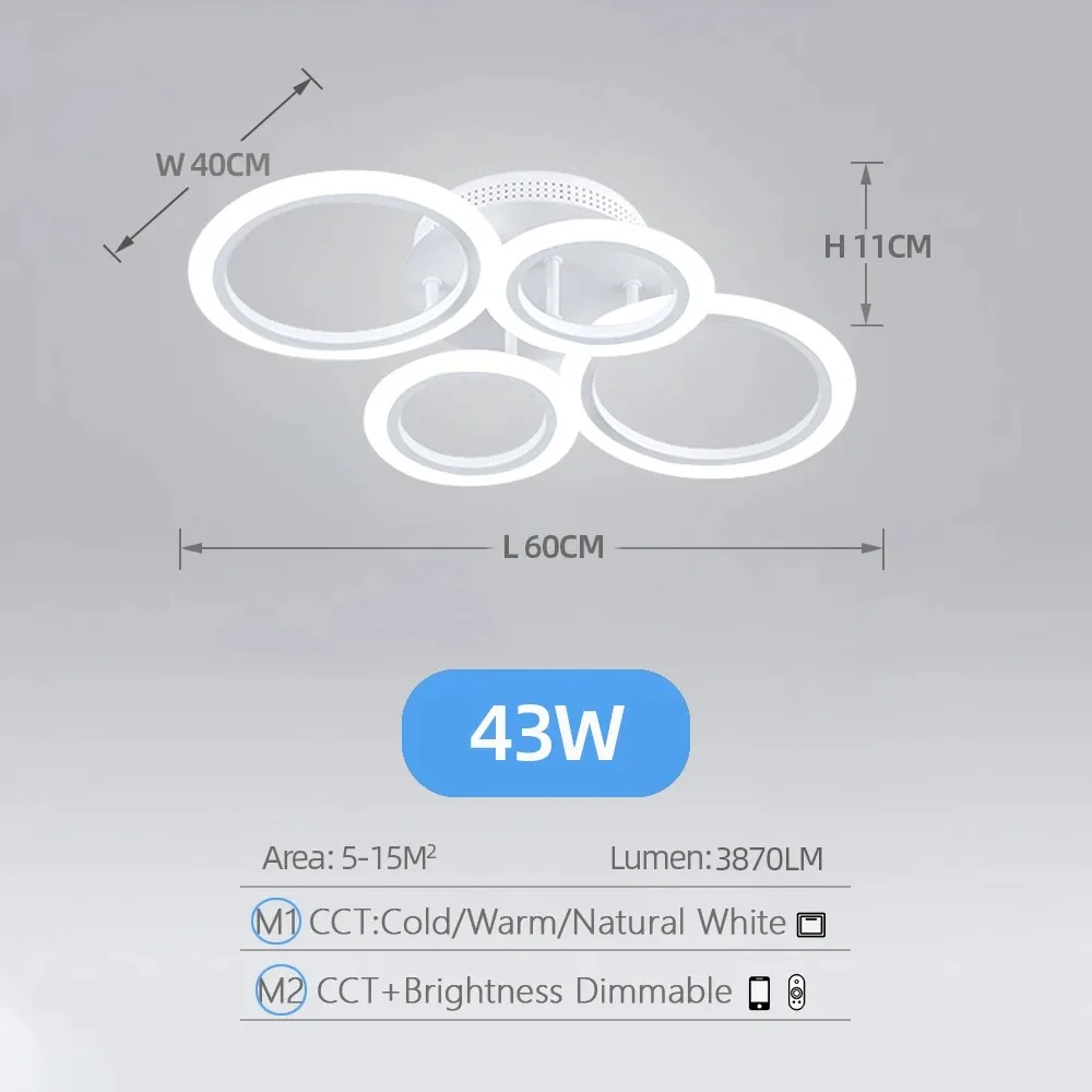 Moderne LED-kroonluchter Home Verlichting Ring Plafondmontage Kroonluchter Woonkamer Slaapkamer Verlichting glans Plafond hanglamp