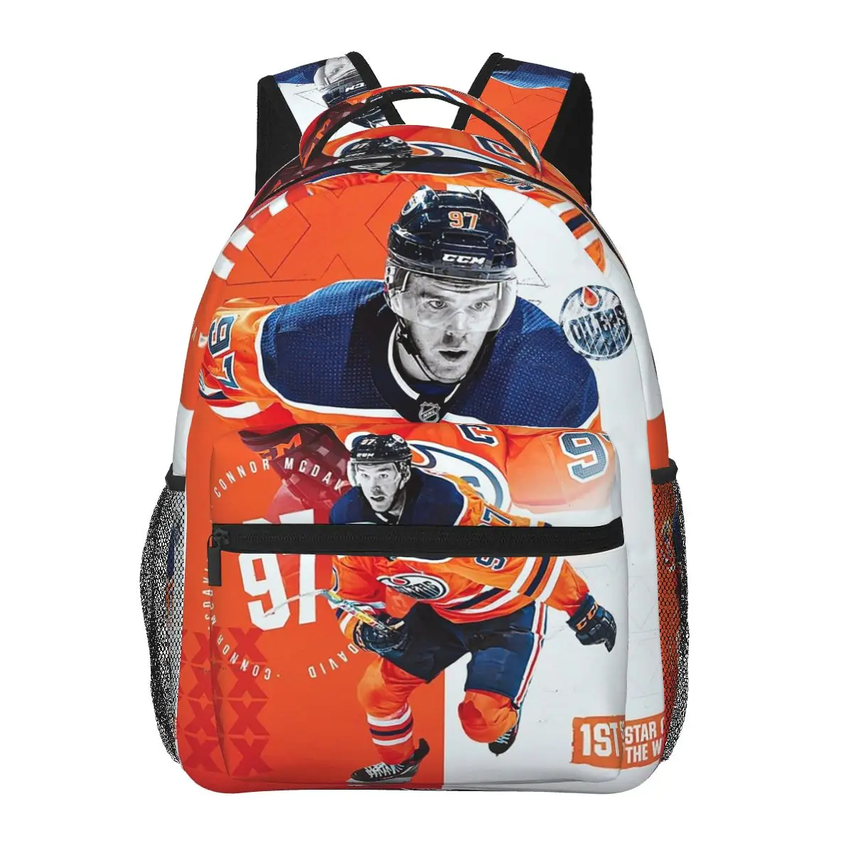 Connor McDavid Backpacks Boys Girls Bookbag Students School Bags Cartoon Laptop Rucksack Shoulder Bag Large Capacity