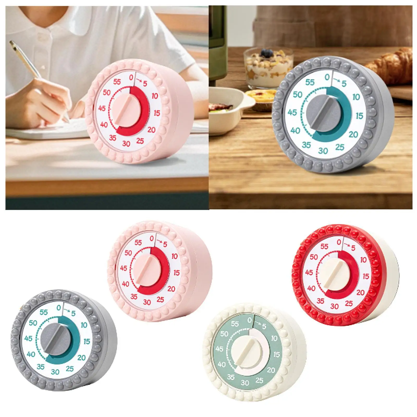 Visual Timer Testing Space Saving Lightweight Sturdy Stylish 60 Minute Countdown Timer for Housework School Home Kitchen Kids