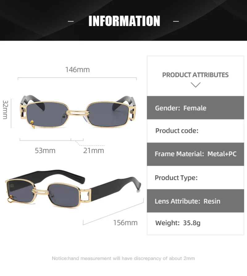 Lunettes de soleil carrées rétro UV400 pour hommes et femmes, petites lunettes rectangulaires, nuances noires, créateur de marque de luxe, nouveau