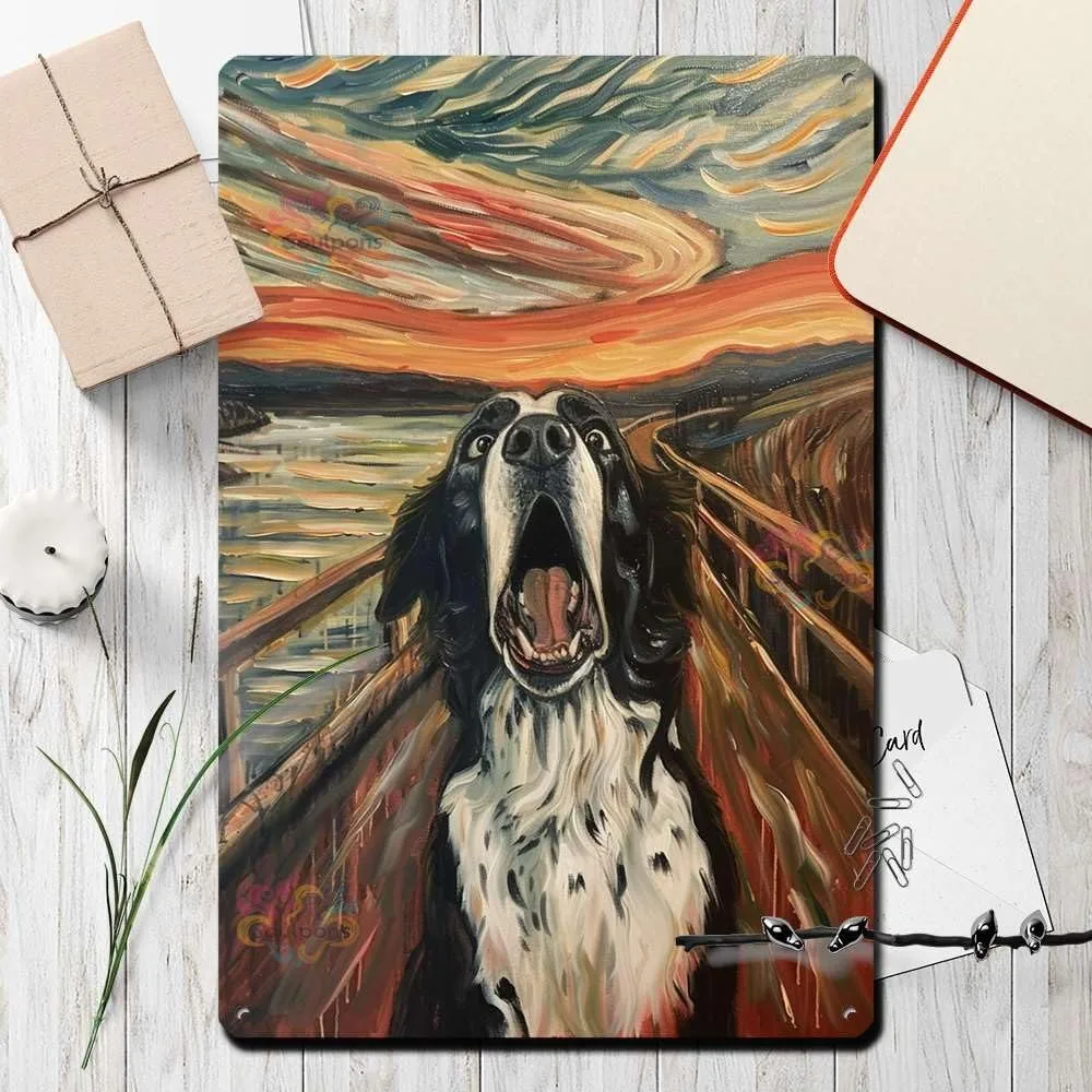 Tin Metal Sign Vintage Wall Art Saint Bernard Scream Loyalty Gift 8x12