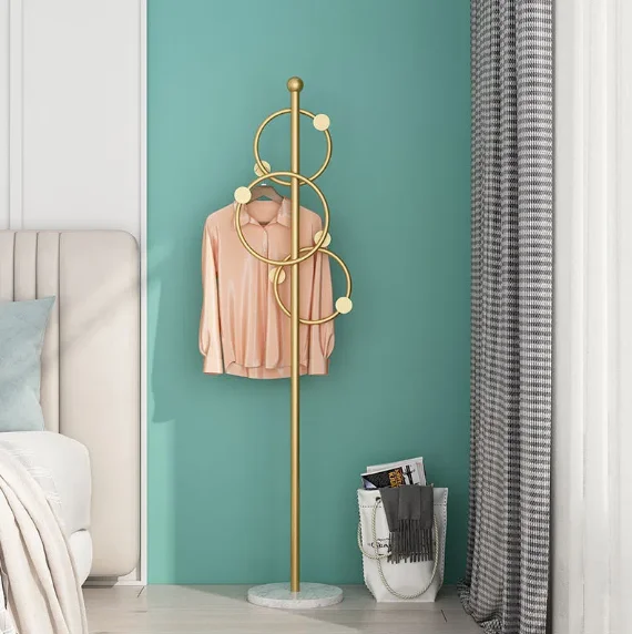 High Quality Multi Color Stainless Steel Coat Hat Clothes Tree Shaped Floor Clothes Rack Hanger Drying
