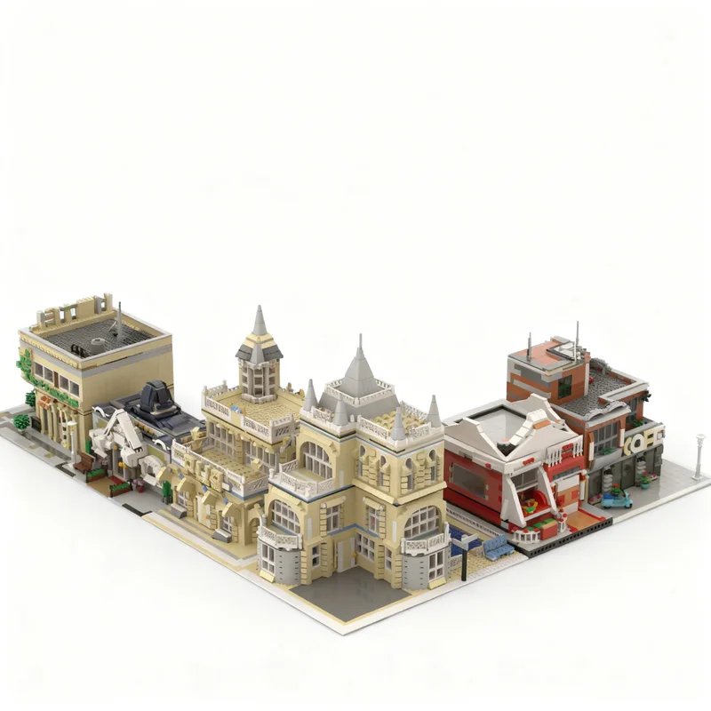 10462pcs MOC Modular Streetscape Alternative Modular Street Model Building Blocks Toy Construction Christmas Gifts DIY Brick