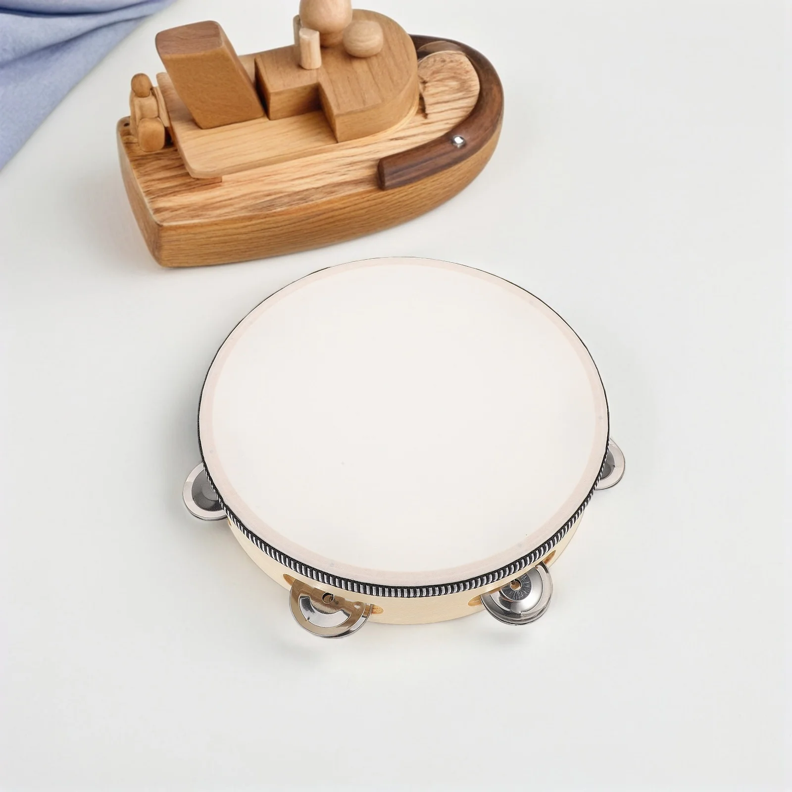

Orff Instrument Drums Kids Percussion Instruments Wooden Frame Tambourine Hand Artificial Musical