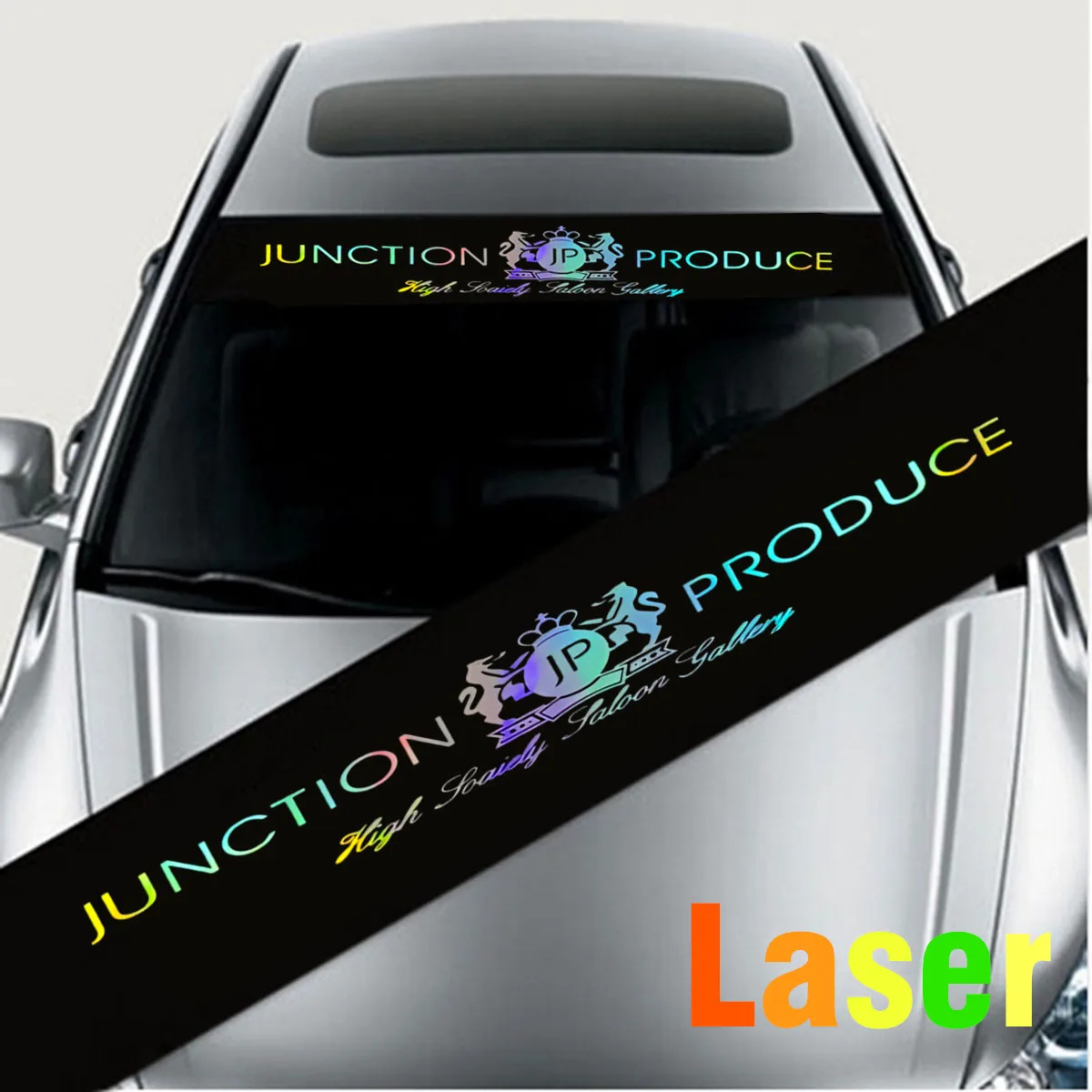 

Car Windscreen Stickers Junction Produce Laser Reflectve Sunshade Windshield sticker JP Decoration Universal Accessories