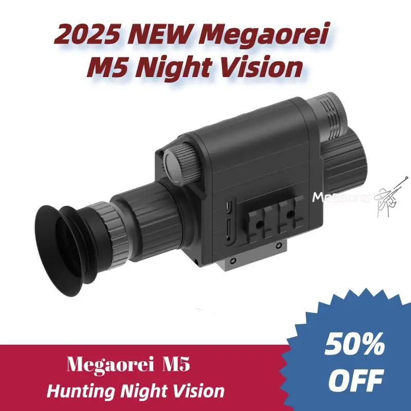 

Монокуляр для наблюдения за птицами и дикой природой Megaorei M5 2026, 1080P, с ночным видением, 5-кратным зумом и ИК-оптикой