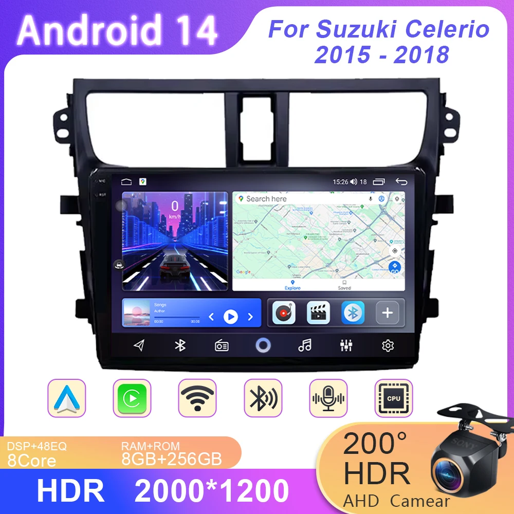 

Android 14 Multimedia For Suzuki Celerio 2015 2016 2017 2018 Car Player GPS Stereo Screen Navigation Auto Radio Screen No 2 Din