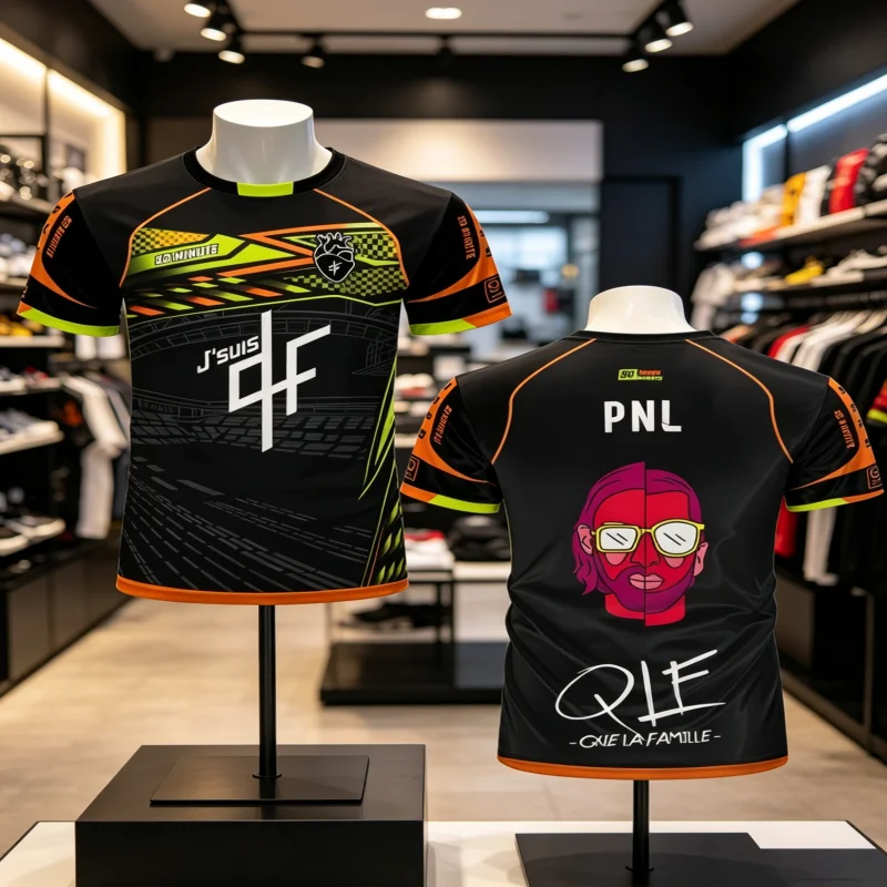 PNL Maillot Jersey Print Breathable Football Training T-shirt Men's and Women's Fashionable Short Sleeved T-shirt Parent-child