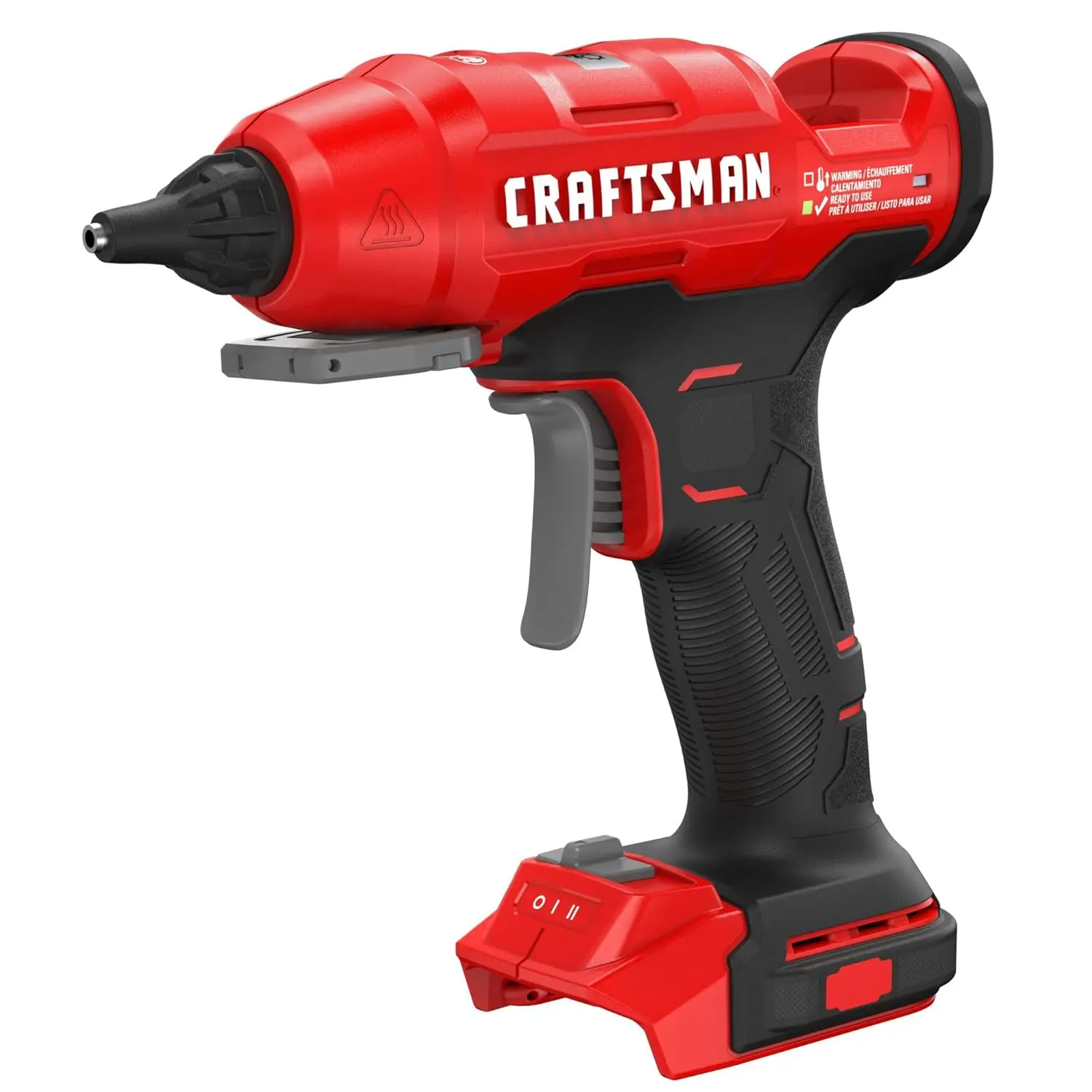 Full Size Cordless Hot Glue Gun and Glue Sticks Set with LED Light, Interchangeable Nozzles, Wrench, Retractable Dip Tray, Fast Preheat, Long Runtime, Tool Only