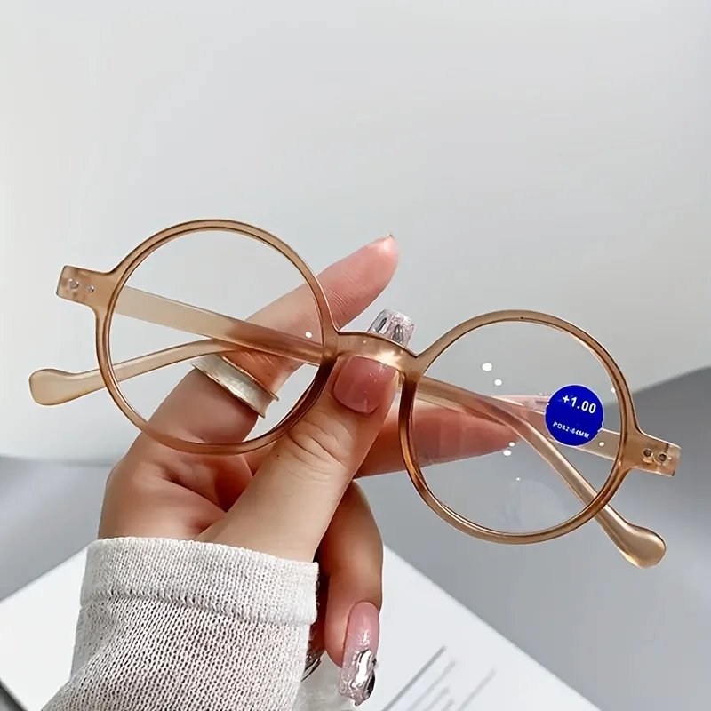 3 عبوات من نظارات القراءة المستديرة غير الطبية المضادة للضوء الأزرق - إطار PC لطيف كامل الحواف مع عدسات من البولي كربونات الشفافة #3