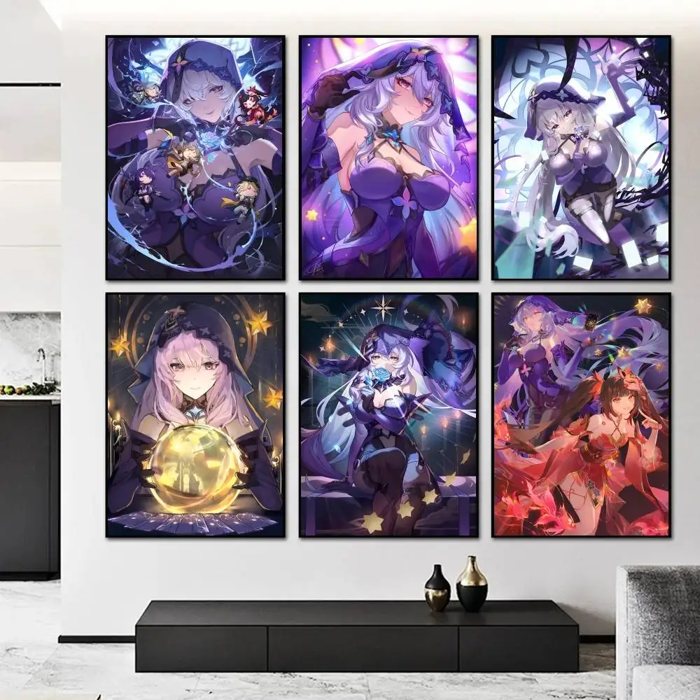 Game Honkai Star Rail Black Swan  Poster and Prints Wall Art Pictures for Modern Bedroom Game Room Home Decor