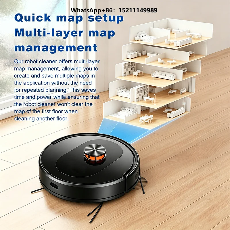 10Kpa Strong Power Electric Ultra Cordless Automatic Smart Auto-mapping Robot
