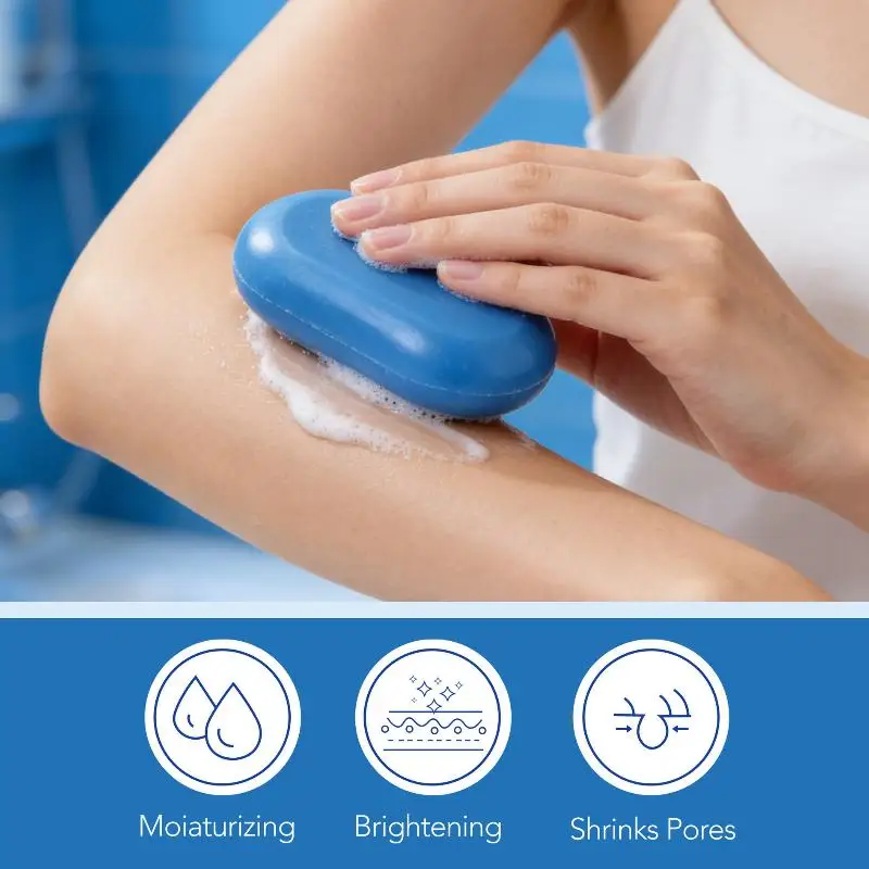 New Blue Soap Gentle Deep Cleansing Face & Body Soap Bar Natural Long-lasting Fresh Scent Daily Bath Soap