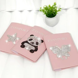 1 Piece Butterfly Star Rhinestones Passport Cover Case Holder Wallet Card Holder Fashion Travel Accessories for Women or Girls