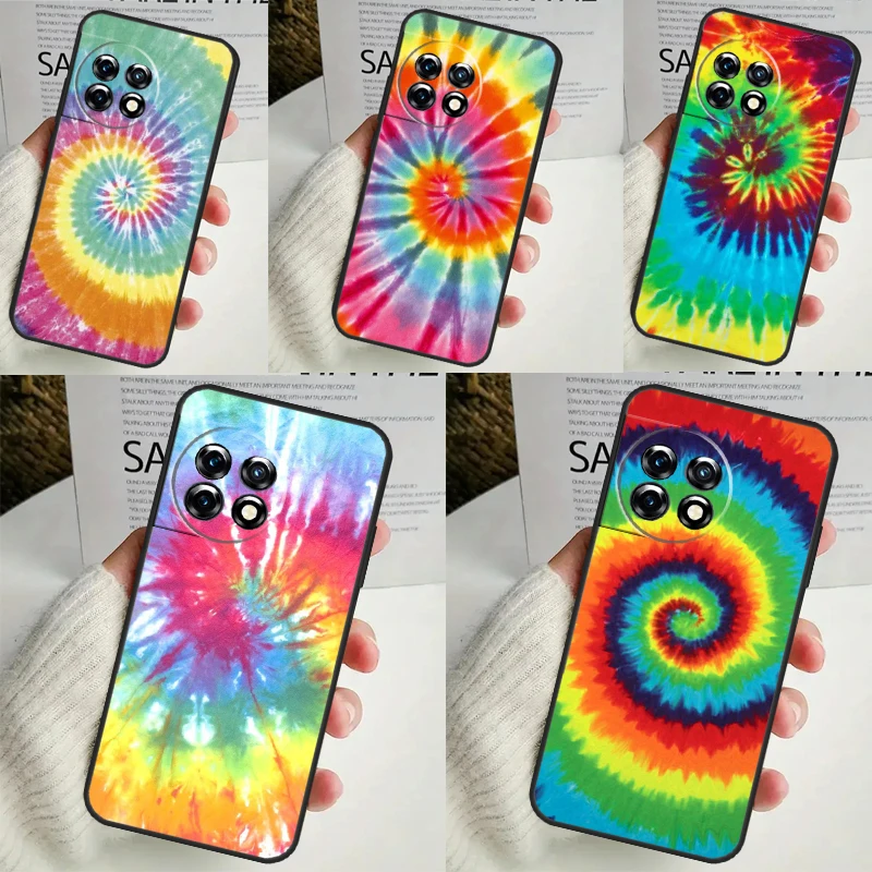 Trippy Tie Dye Hippie Art Case For OnePlus 12 11 9 10 Pro 9RT 10T 10R 12R OnePlus Nord 2 CE 3 Lite CE4 N10 N20 Cover