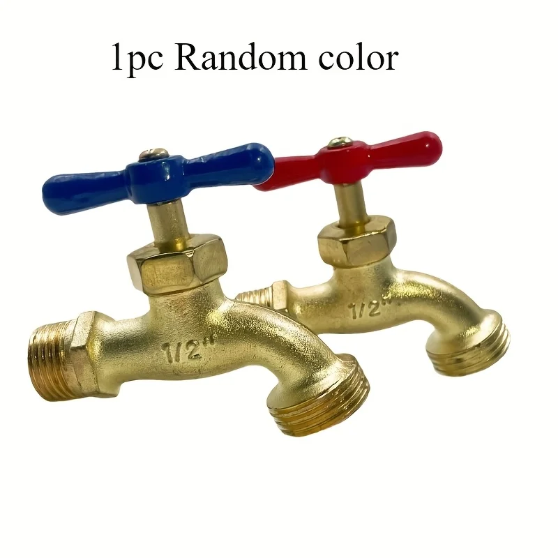 1Pc Random Color Classic Zinc Alloy Flexible Hose Bib Tap Outdoor Garden Faucet Single Hole Mount 1/2
