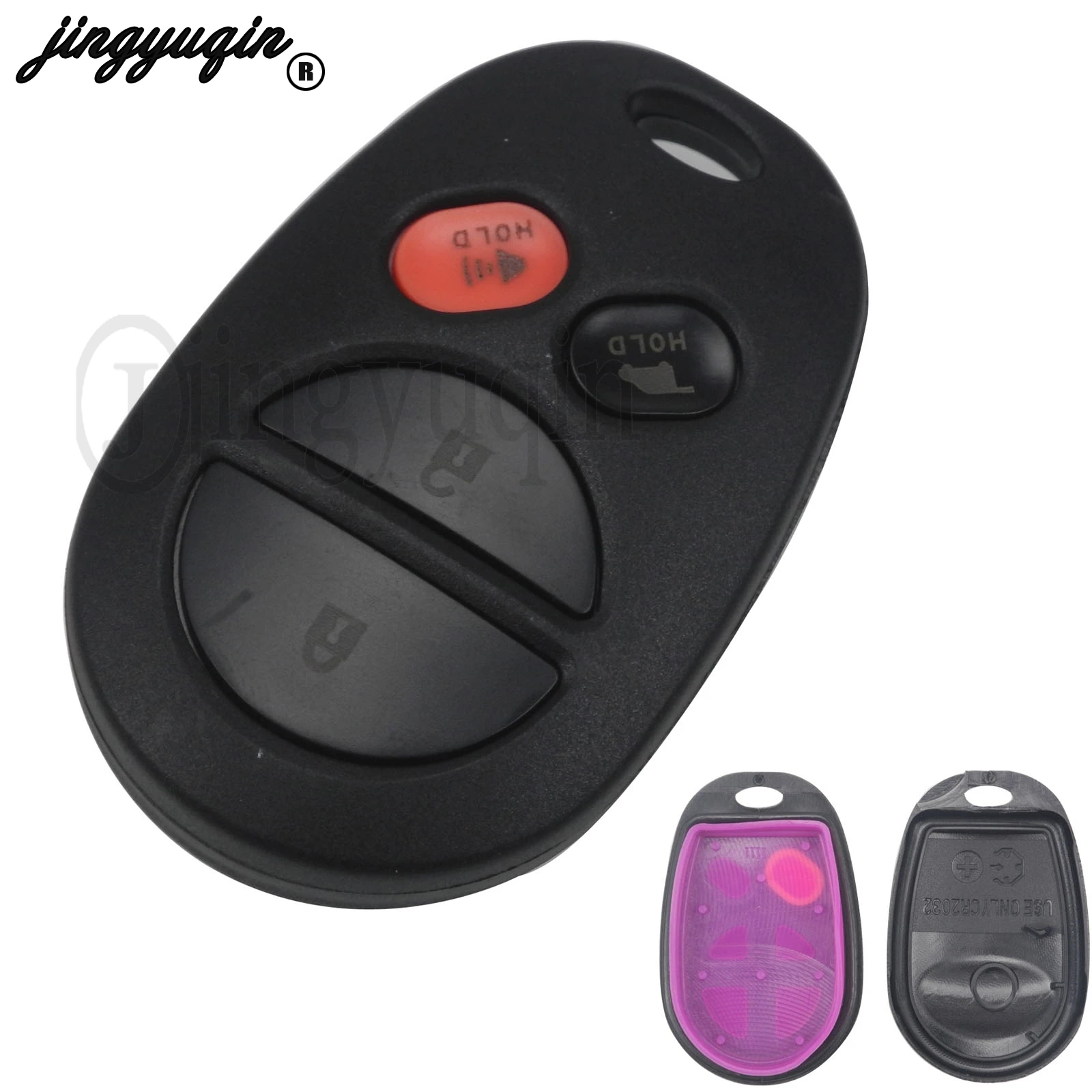 

jingyuqin 10pcs/lot For Toyota Sienna Van Solara Sequoia Key Case Car Styling Remote Fob 4 Button Car Key