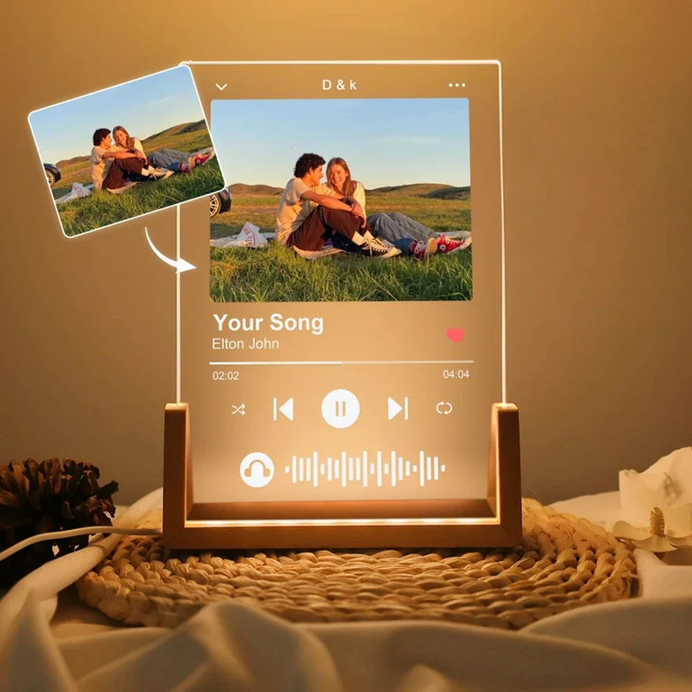 

Multi-Style Customized Spotify Plaque Gifts For Romantic Valentine's Day Birthday Girlfriend Personalized Music Frame Plaque