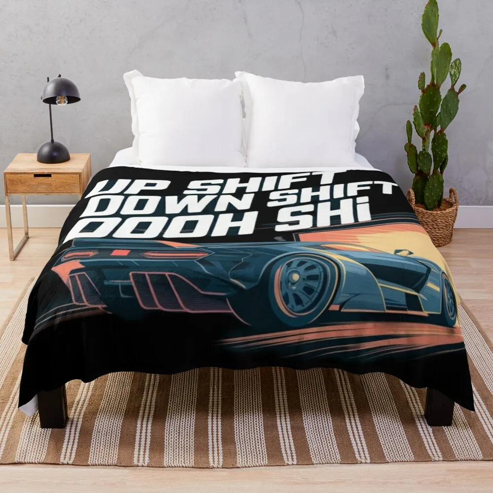 Shift Happens: A Playful Automotive Design Throw Blanket Soft Beds blankets ands Stuffeds Nap Blankets