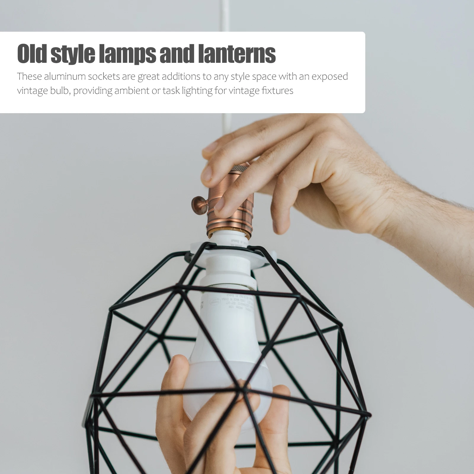 

Retro Electroplated Lamp Head Vintage Socket E27 Base Bulb Pendant Light Holder Aluminum Copper Material Easy Installation DIY