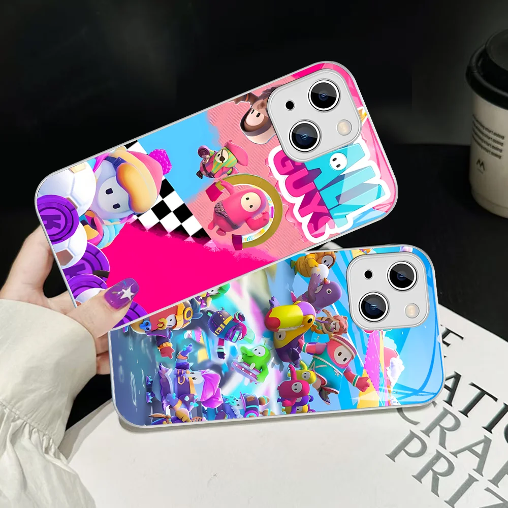 Funny Cute G-Guys F-Fall Game Phone Case For iPhone 14 13 12 Mini 11 Pro XS Max X XR 14 Plus Tempered Glass Cover