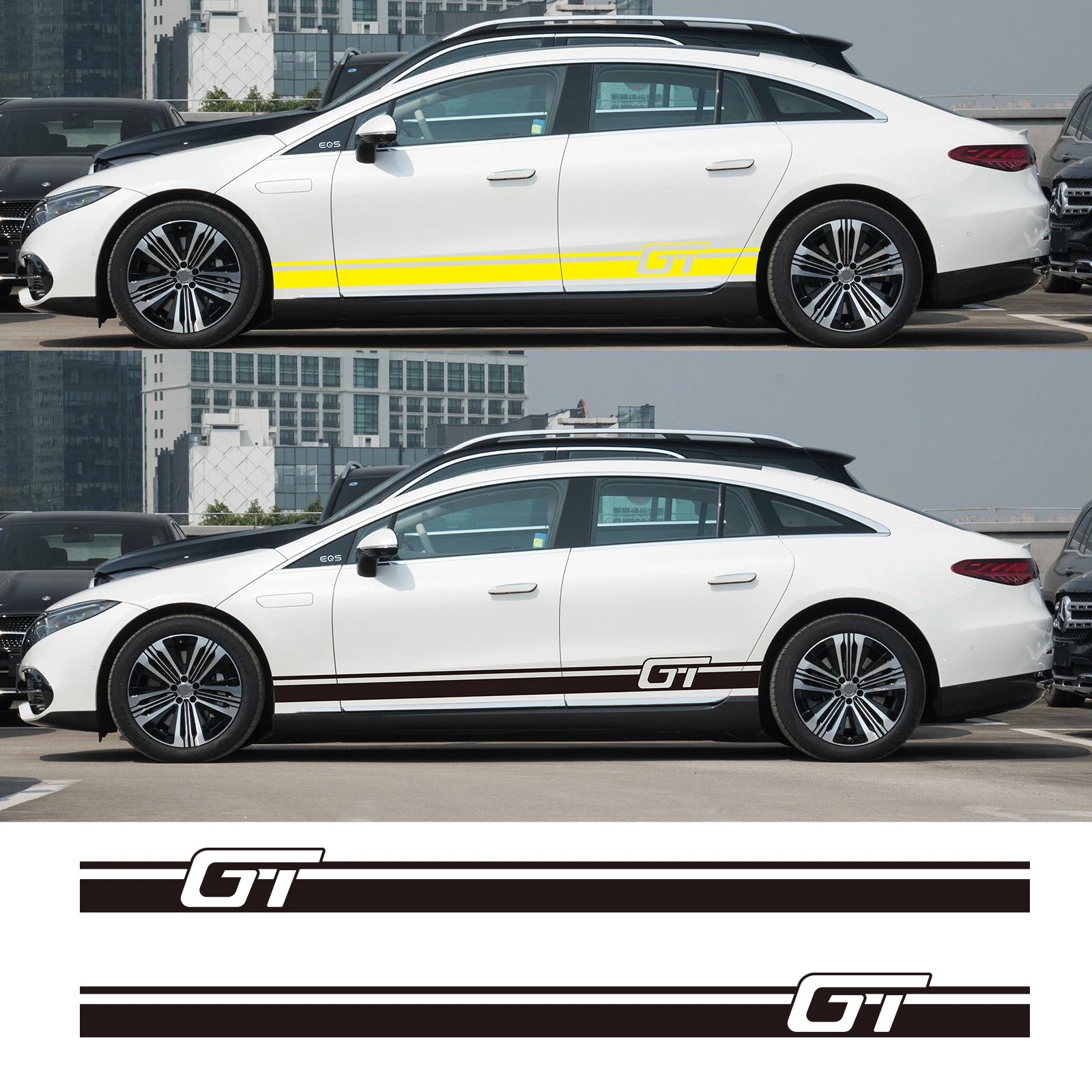 

2Pcs Car Door Side Stripe Sticker Vinyl Decals modified Car Styling Scratch Decoration Accessories