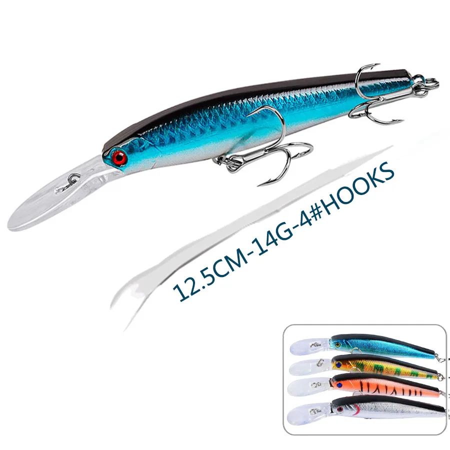 1pcs Crankbaits Fishing Lures 12.5cm 14g Hard Bait Artificial Wobblers For Pike Trolling Jerkbait Minnow Fishing Tackle Swimbait