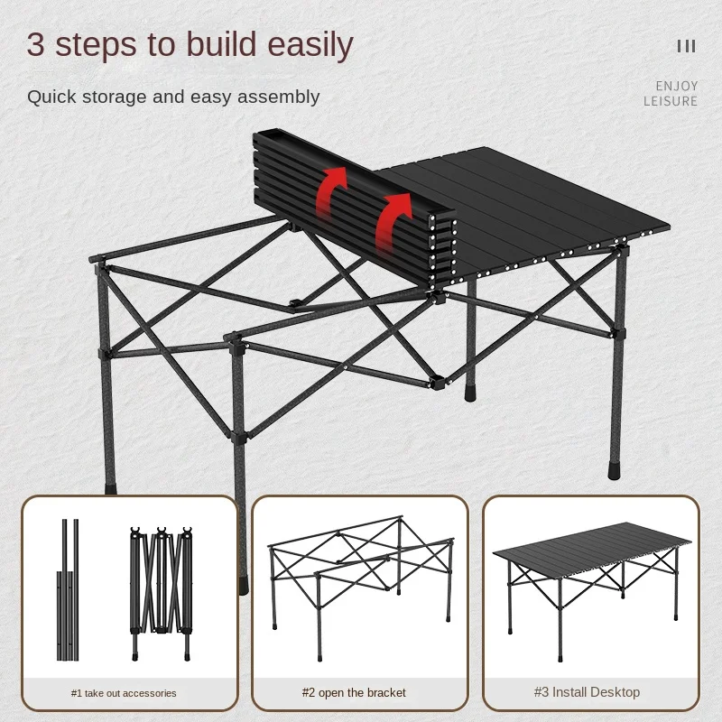 YY Outdoor Folding Table Camping Table and Chair Set Portable Egg Roll Table Ultra Light