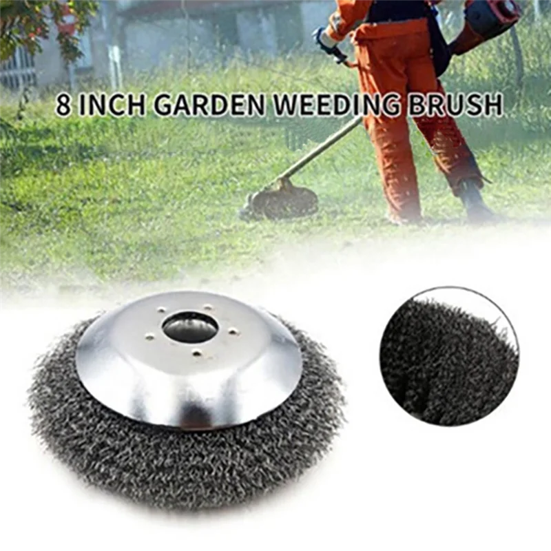 

6X20cm Trimmer Head Thin Steel Wire Brush Weeding Plate For Lawn Mower Garden Weed Brush Cutter Tools Parts-T61C