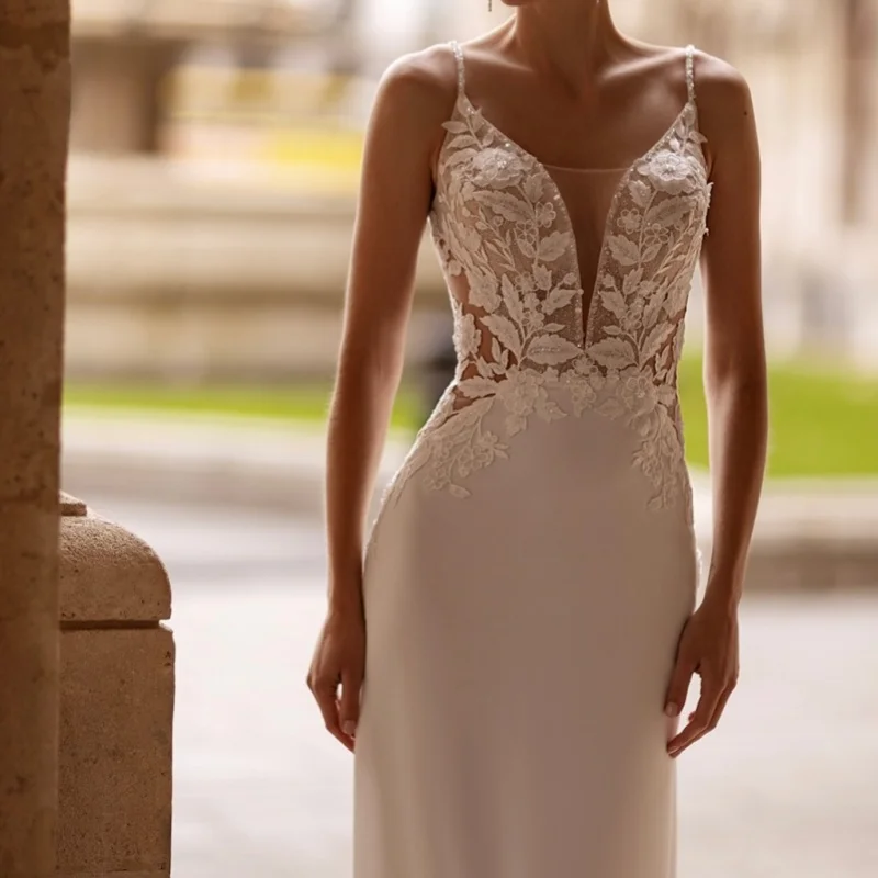 

satin ivory white fishtail Appliques Wedding Dresses Sequin flower off-shoulder Bridal Gowns Made Customized