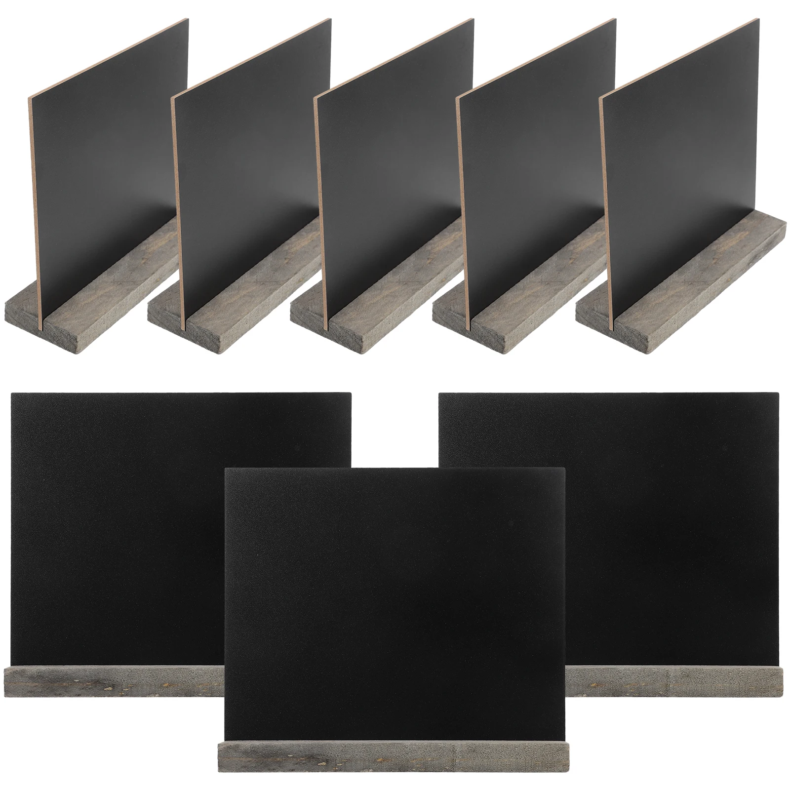 8Pcs Mini Chalkboard Signs Wooden Framed Small Blackboard Stand Angle Design for Drink Specials Kids Crafts Food Labeling Use