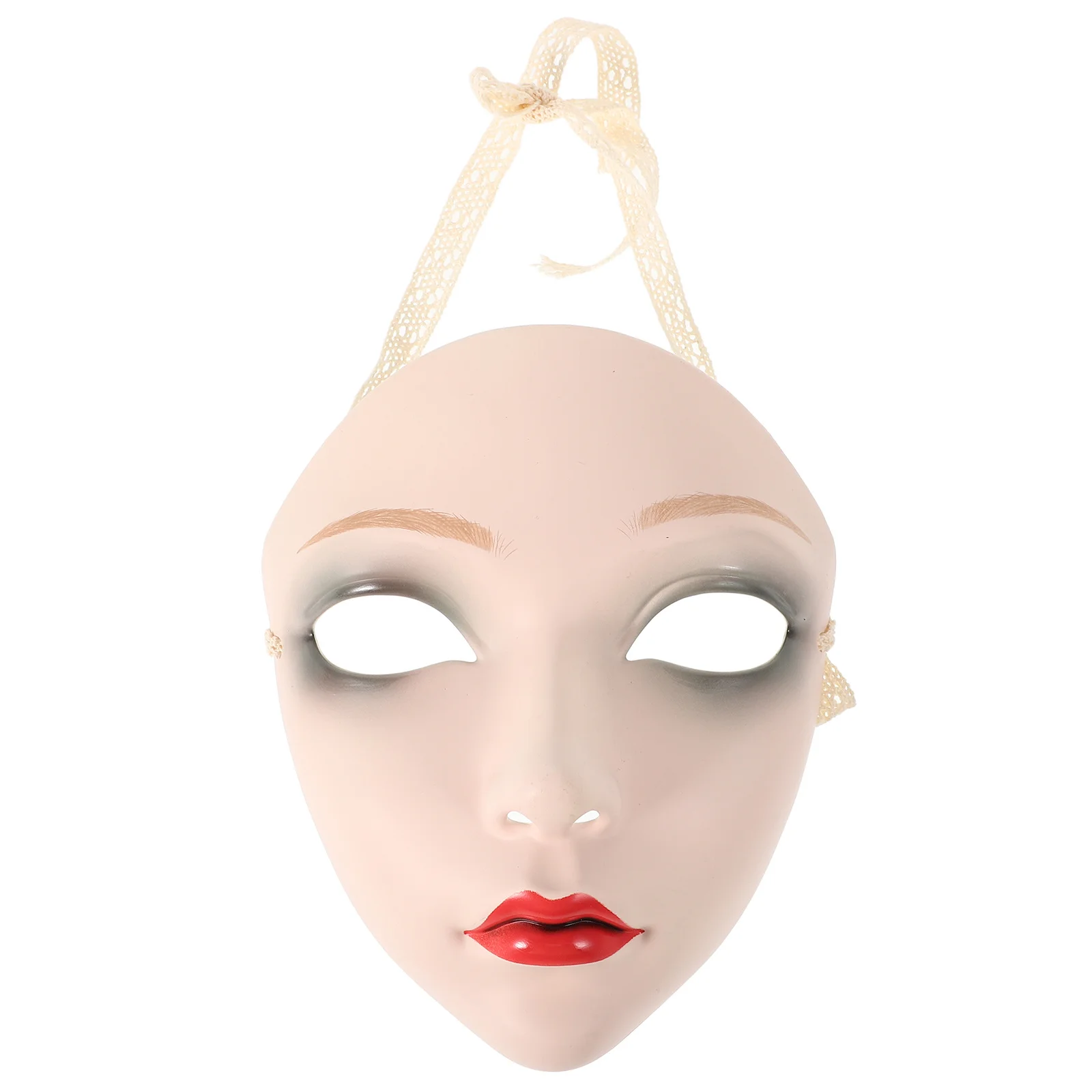 Rosto cheio estilo chinês máscara em branco feminino hanfu cosplay acessório tradicional máscara de beleza masquerade festa traje desempenho