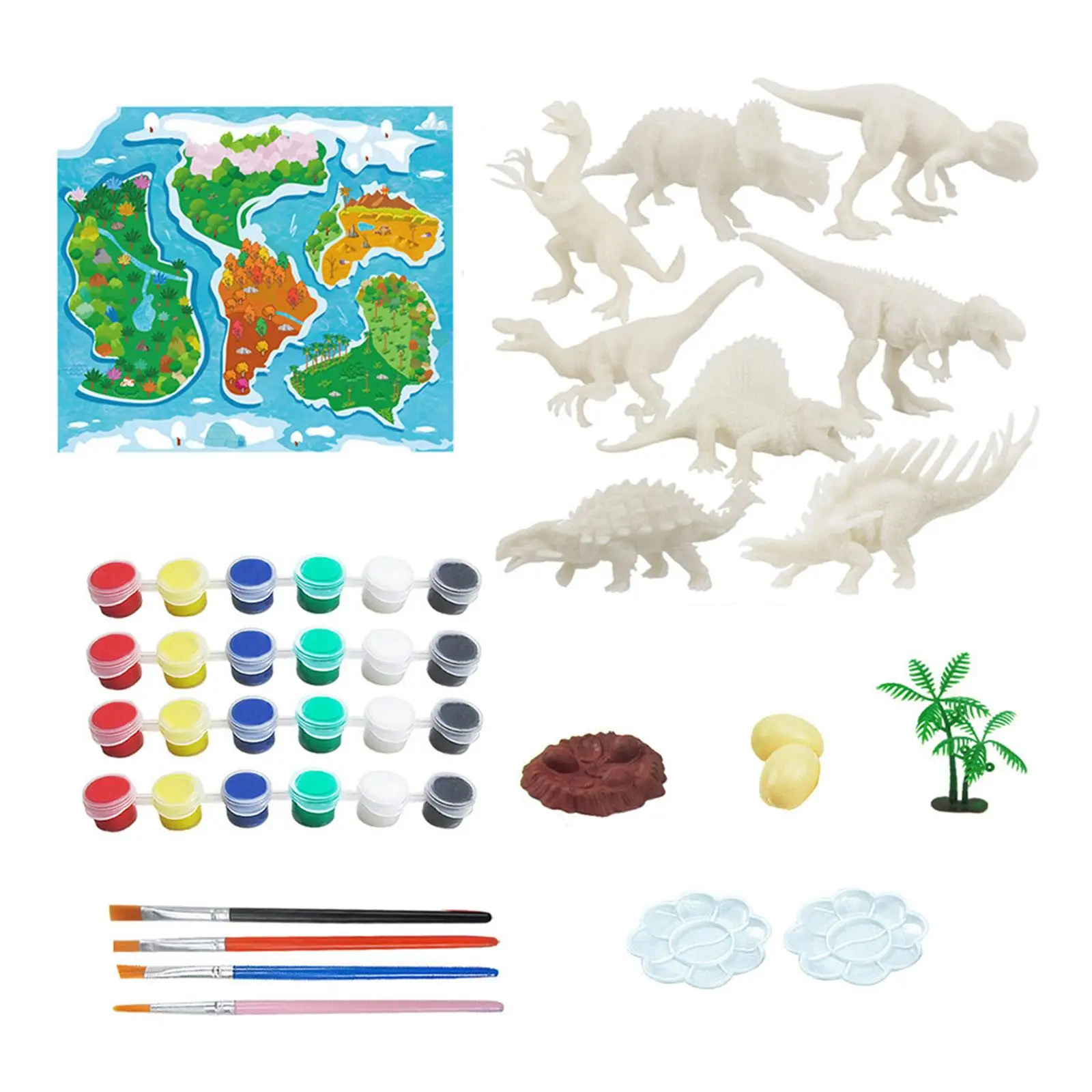 DIY Coloring Dinosaur Model Toy Crafts Paint Your Own Dinosaur Hand Painted Dinosaur Art Crafts Painting Kit for Activity Boys